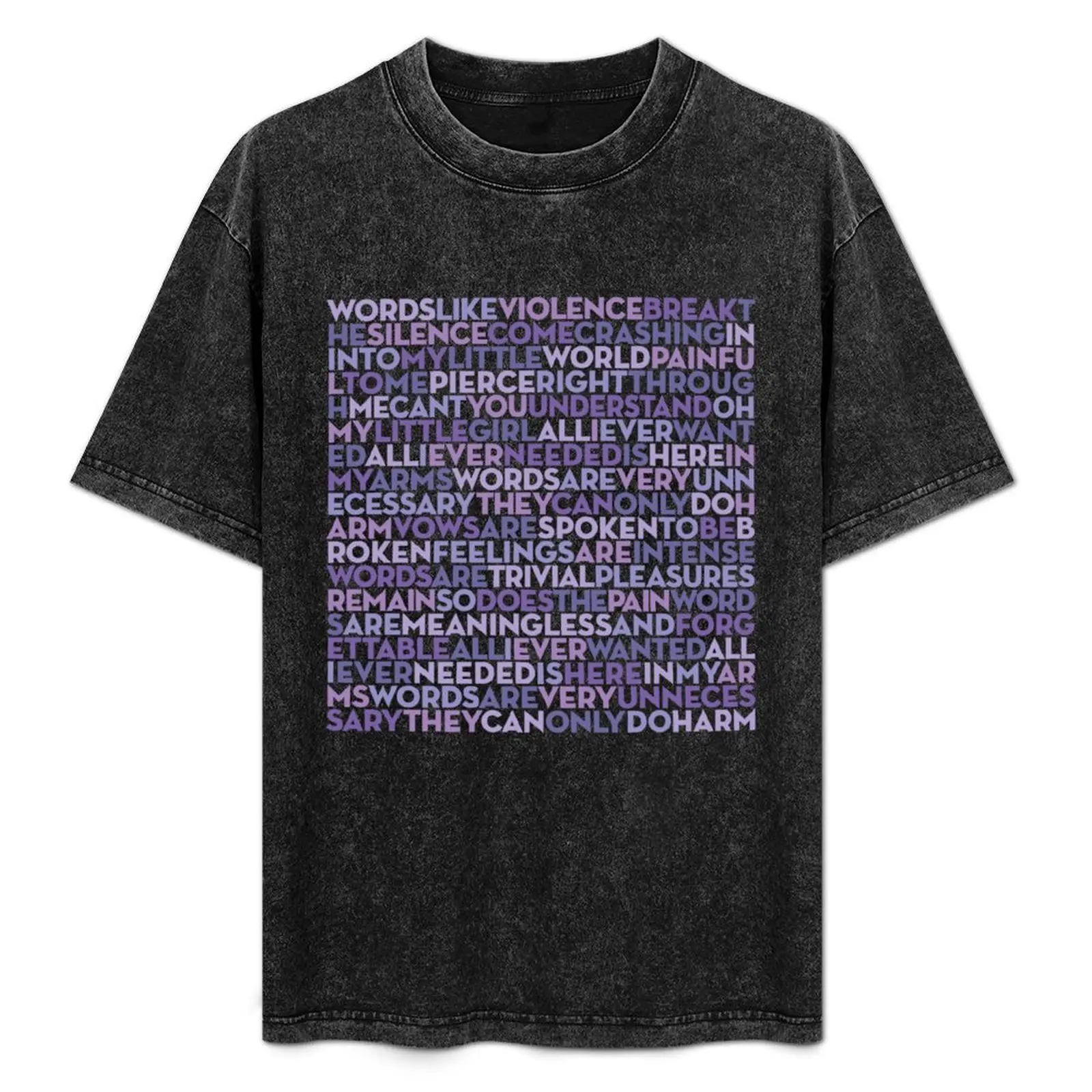 استمتع بالصمت - وضع Depeche (الكلمات) v.5 تي شيرت ملابس الهبي خمر الأساسية تي شيرت تي شيرت رجالي