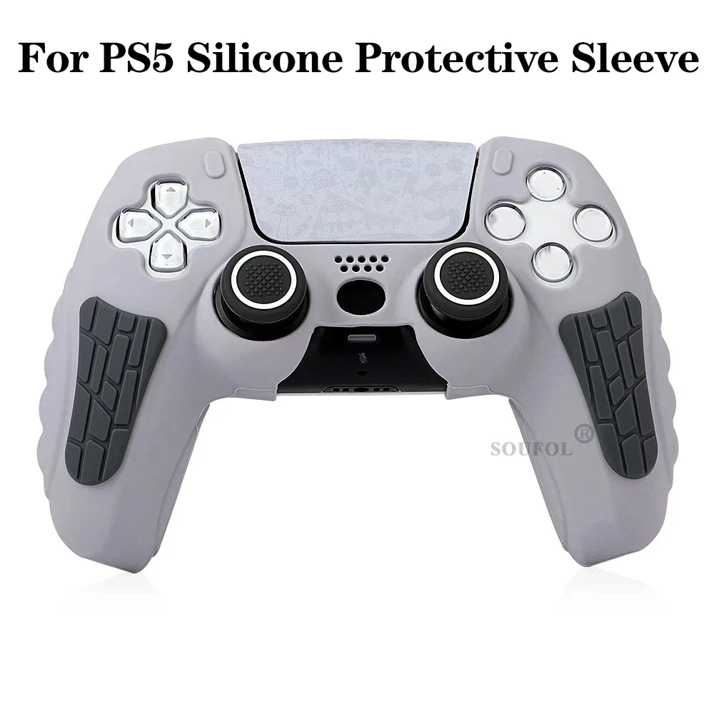 Anti-Slip Silicone Skin for Ps5 Controller Accessories Soft Protective Cover Case for PS5 Control Grip with Touch Pad Stickers - view 2