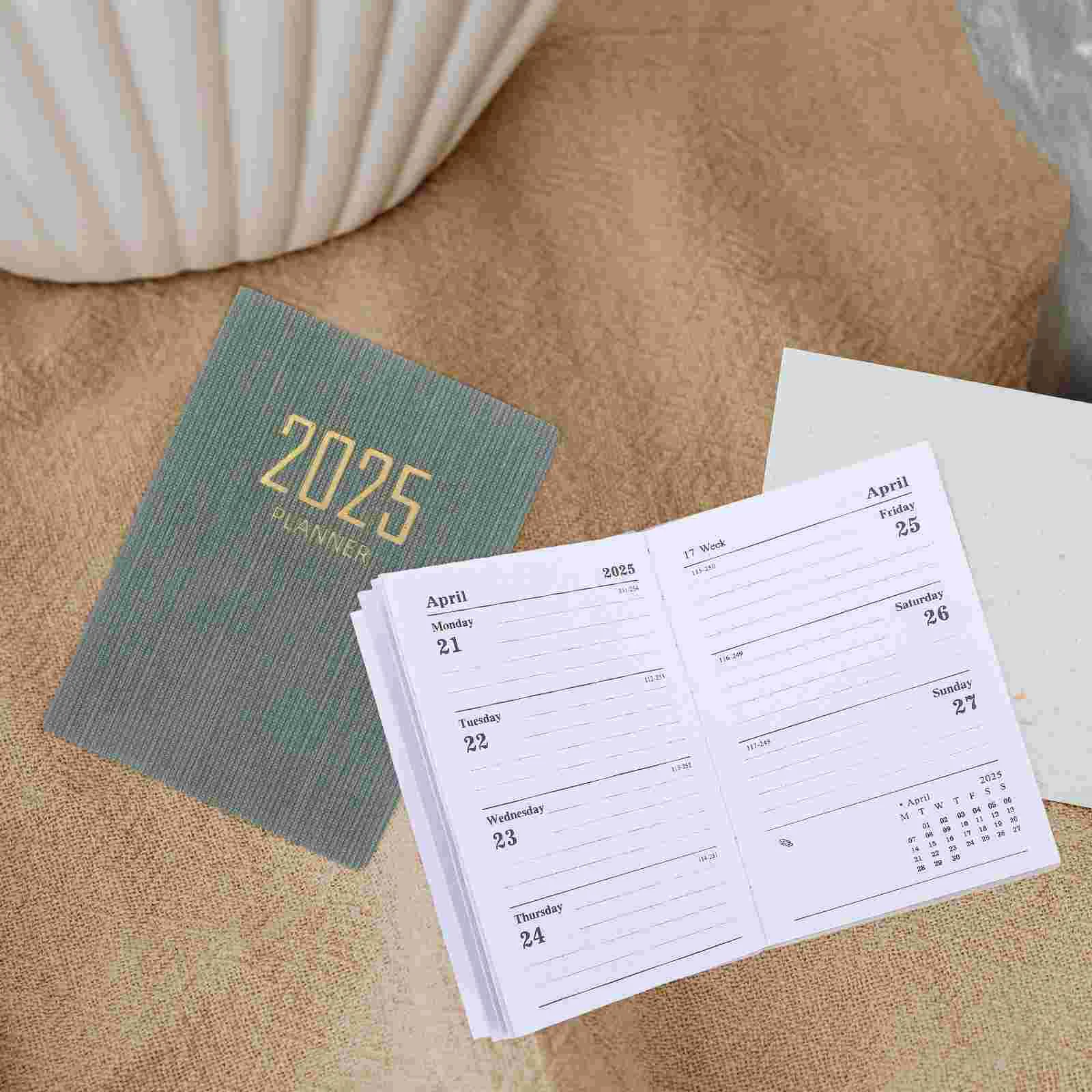 2025 Schedule The Notebook Calendar Multi-function Academic Planner Delicate Journal Mini Monthly Books Pu Paper Work Office