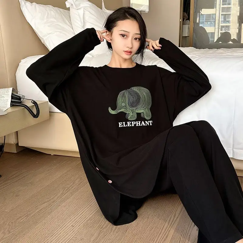 Plus Size 5XL 150KG Autumn Winter Women's Pajamas Set Long Sleeve Sleepwear for Sleeping Sets Pajamas for Women Fleece Sleepwear
