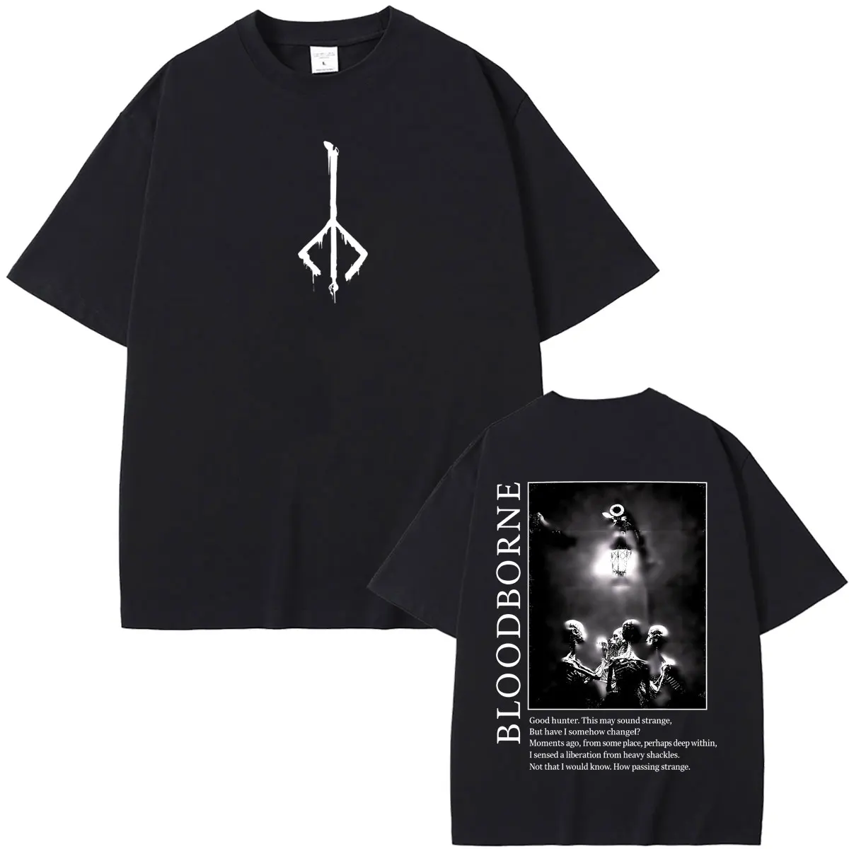 Game Bloodborne T-shirt Summer Men Women Vintage Gothic Rock Streetwear Male Casual Soft Cotton T Shirts Unisex Fashion Tshirt