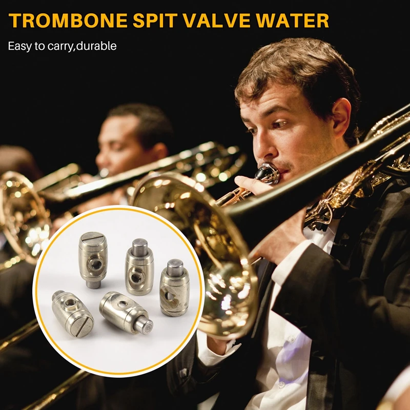 Trombone Spit Valve, Acessório chave de água para amantes do trompete, 5 pcs por conjunto