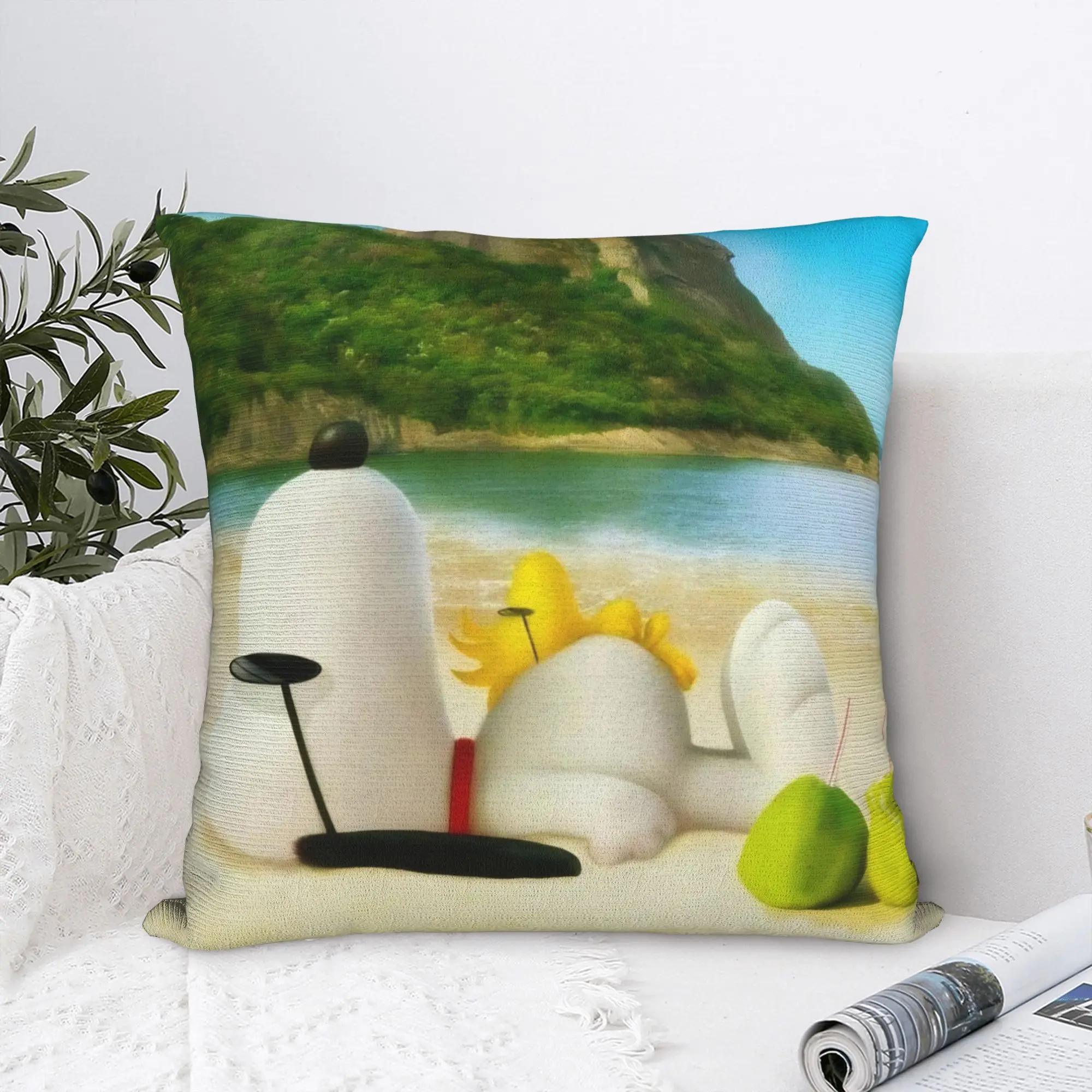 S-Snoopys Movie Square Pillowcases Bed Car Lovely Winter Holiday Cushion Cover Creative Home Decoration Throw Pillow Case 45*45