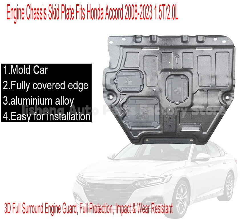 Engine Skid Plate Chassis Protection Under Cover Splash Shield Fits Honda Accord 2008-2023 Fuel & Hybrid 1.5T 2.0L