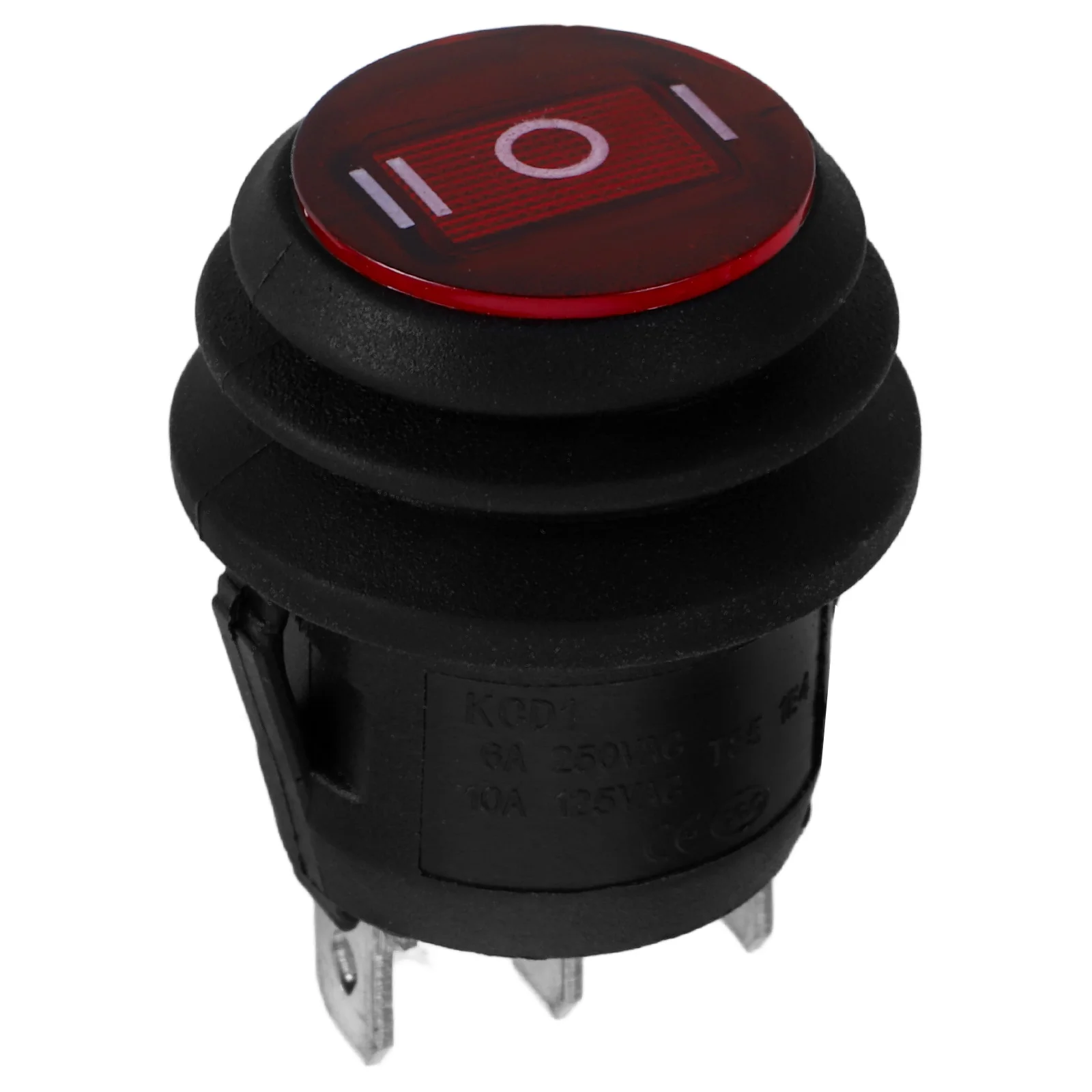 

Waterproof SPDT Rocker Switch 3 Pin On Toggle Snap Round Easy Install Car Boat Switch Red Button 20mm Hole Fits Single