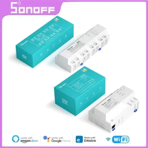 SONOFF SPM-메인 4 릴레이 스택형 전원 계량기, 와이파이 스마트 과부하 보호, 메타 데이터 모니터링, 전기 통계 앱 확인 