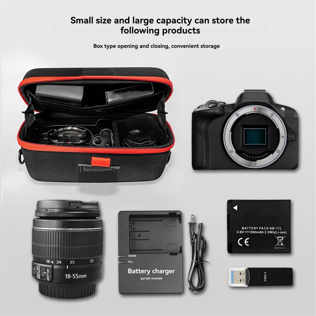 Canon EOS Rebel R100 / R50 / T7 / R5 / R6 Mark II / R7 / R8 / 90D / 5D Mark IV 용 DSLR Canon 용 CCDD 카메라 케이스 가방