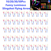 10-50Pcs Catapult Slingshot Glowing Arrows LED Lights Flashing Dragonfly Glowing Children's Party Toys Gifts Illuminate Sky