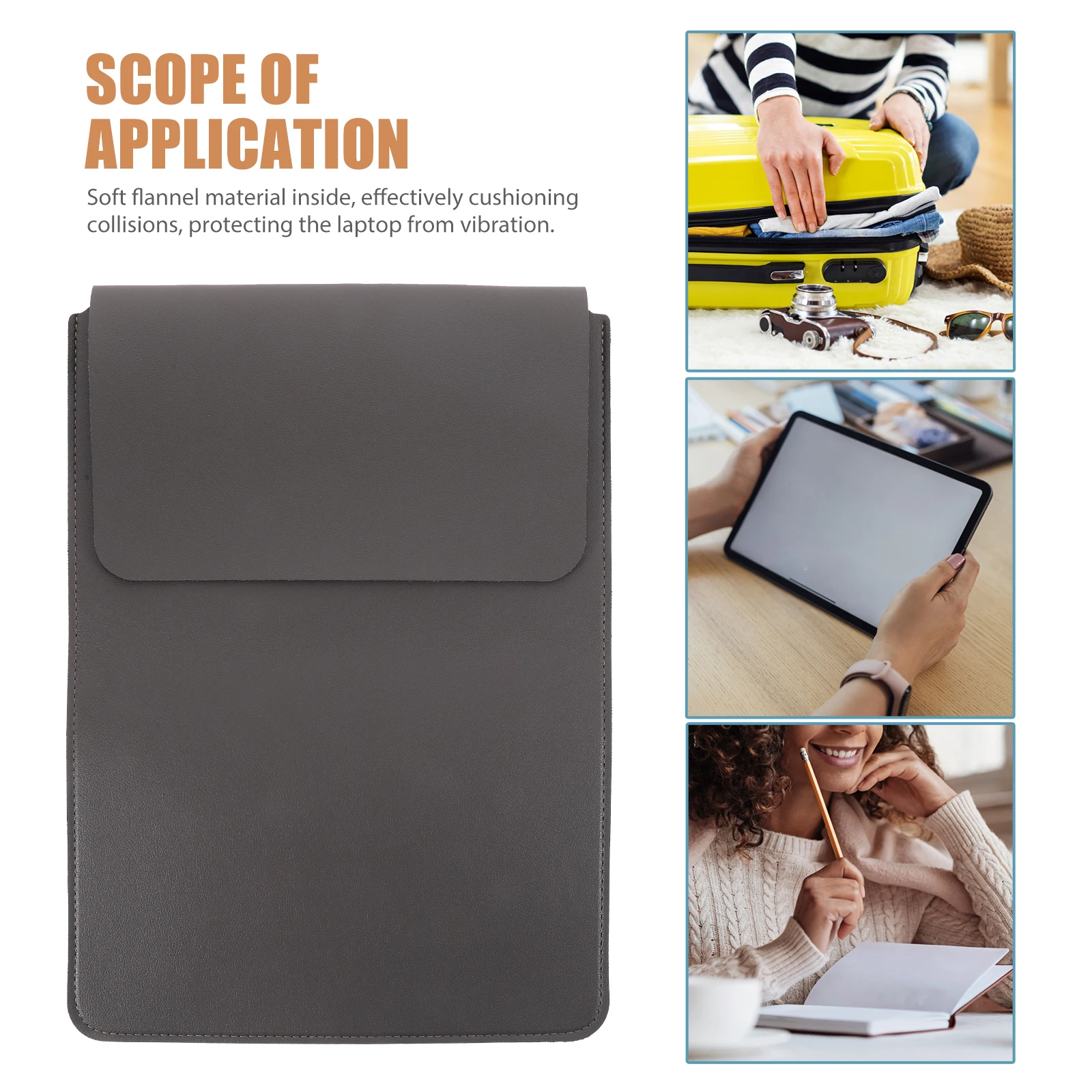 

Pu Case 14 Inch Protective Sleeve Water Resistant Scratch Proof Shock Absorbing Portable Computer Large Capacity Soft