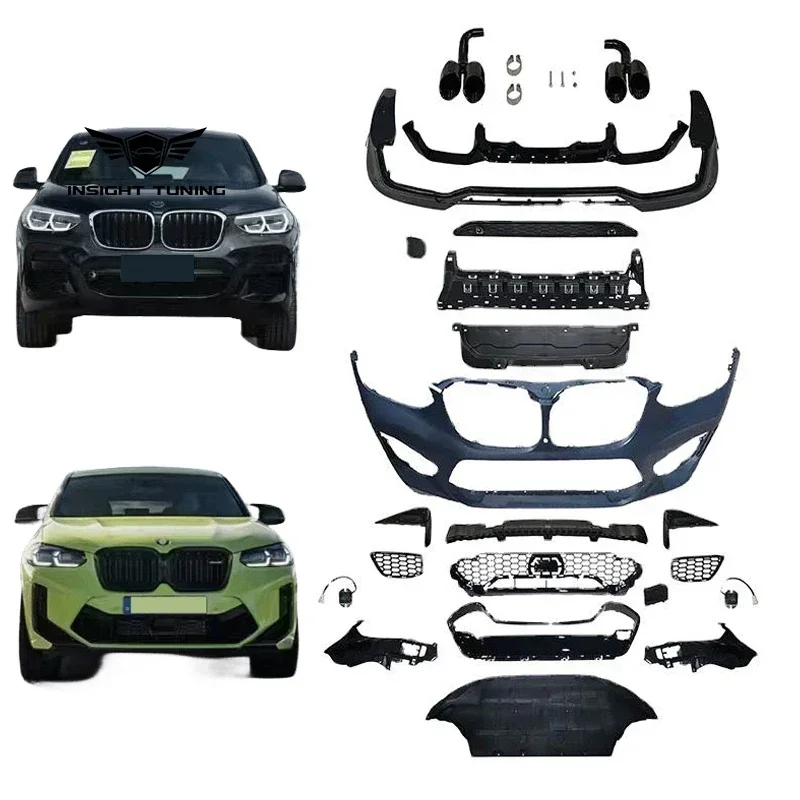 Pp Plastic 2018+ Primer Front And Rear Bumper Lip Exhaust Bodykit For Bmw X4 G02 X4M Body Kit