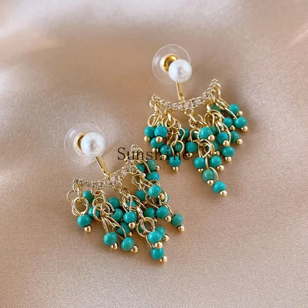 Design sense niche tassel female stud earrings temperament earrings