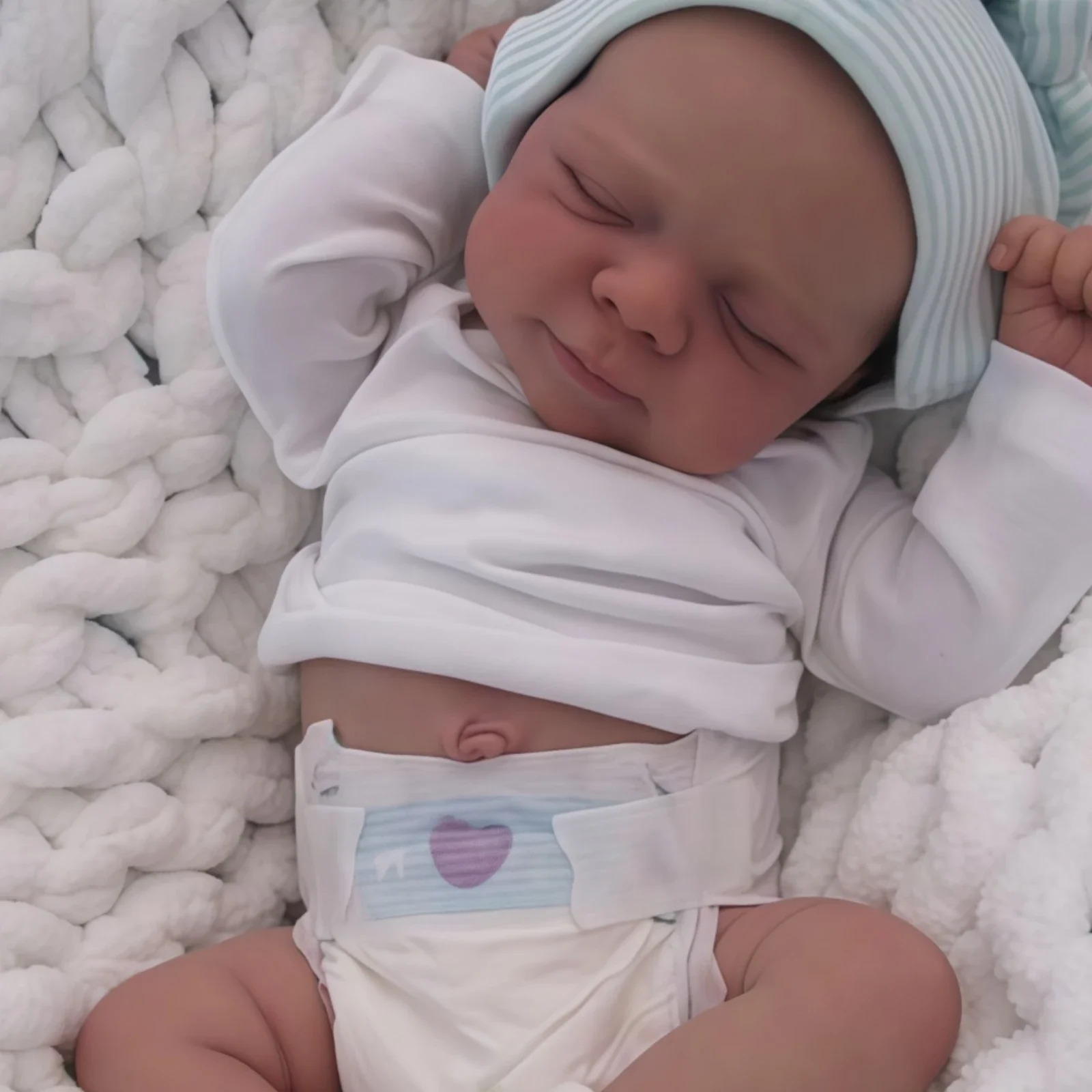 Risbecko Muñeca Reborn de 19 pulgadas, ya pintada, terminada, hecha a mano, bebé Preemie, recién nacido, juguete para niños, regalo, muñecas para niñas