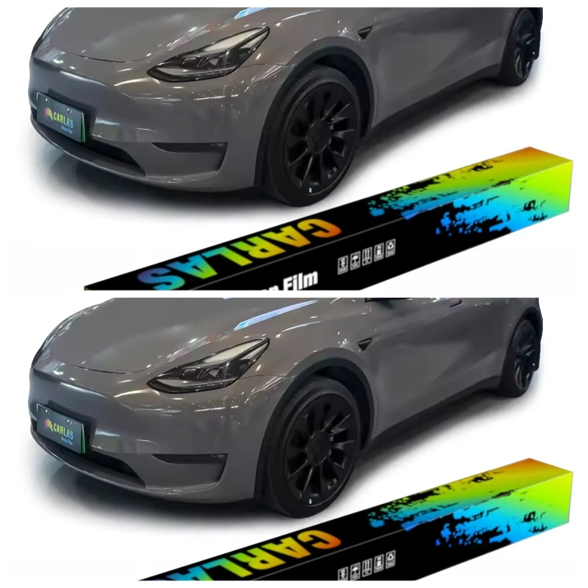 Great Deals：CARLAS Dry & Wet Pasting Self Healing PPF Silver Fox Gray Body Color Paint Protective Car Films TPU Colored PPF Wrap