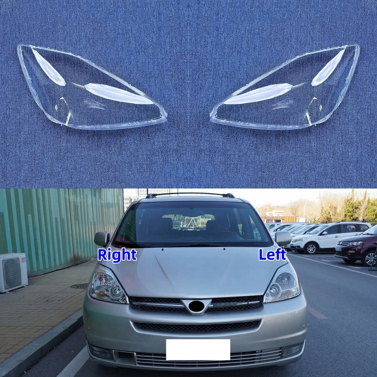 

Для Toyota Sienna 2004 2005, прозрачная крышка, абажур, корпус фары, линза, замена оригинального абажура из плексигласа