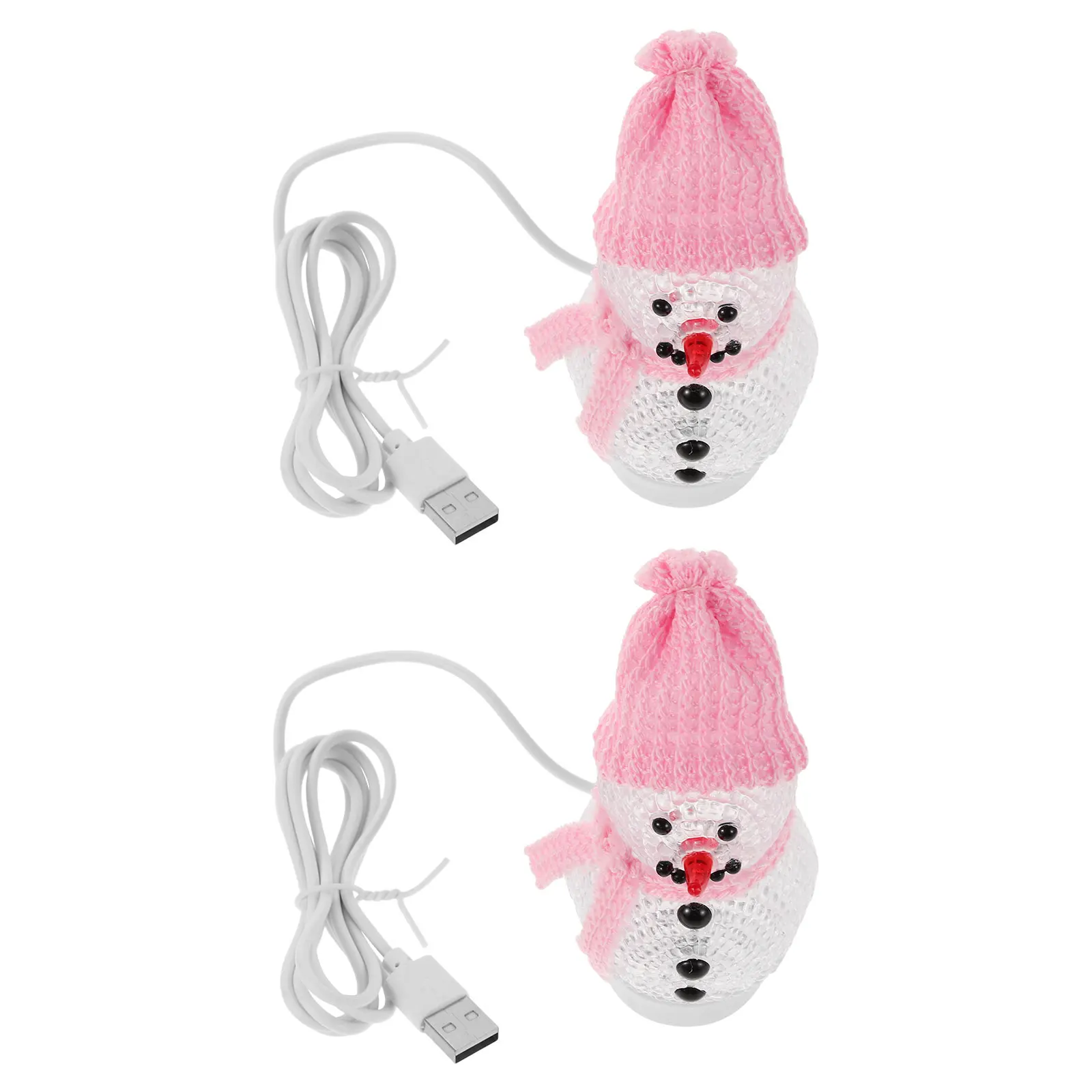 

2 Pcs Snowman Night Light Christmas Indoor Decorations Nightlight Led Lighting Elder Home Small up