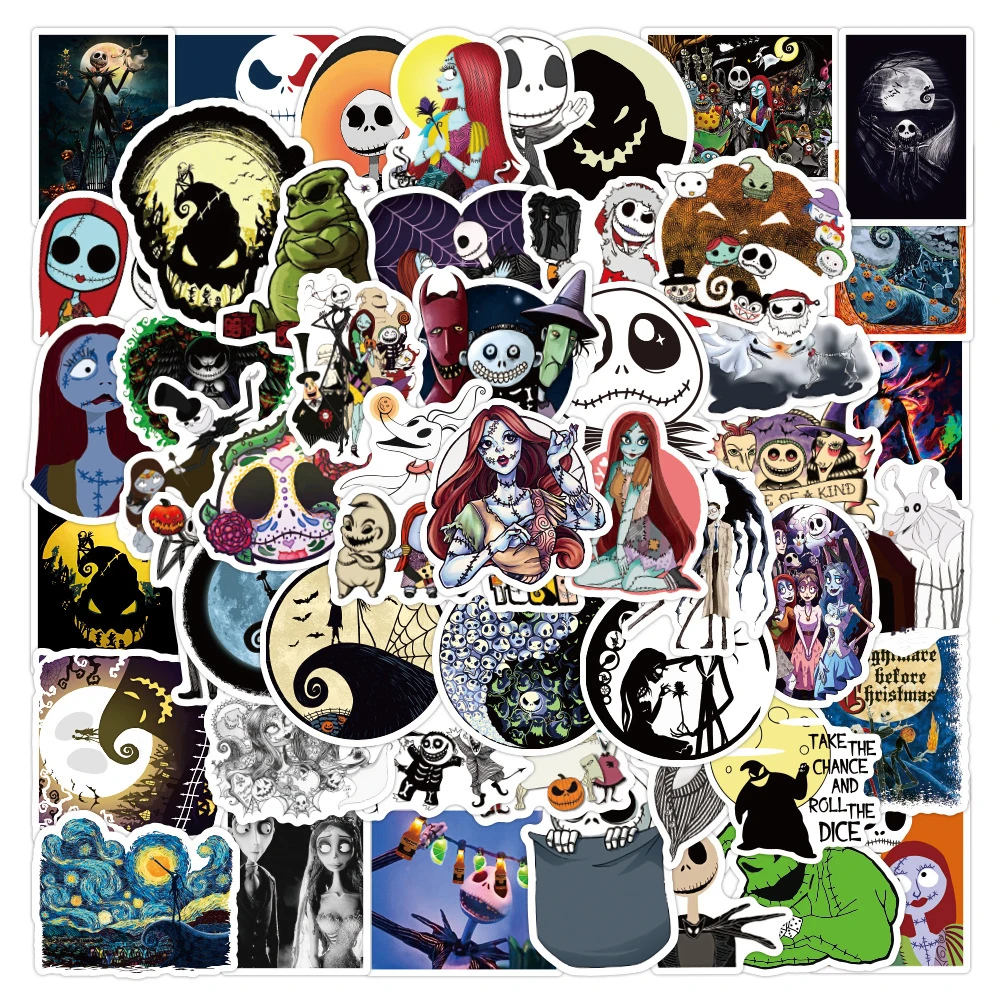 10/30/50pcs Disney Movie The Nightmare Before Christmas Stickers Horror Graffiti Decals DIY Motorcycle Car Phone Cool Sticker