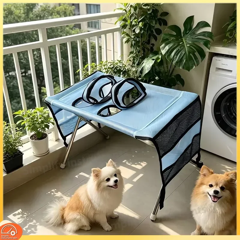 Folding Pet Grooming Hammock Quick Dry Anti Scratch Dog Washing Station Detachable Adjustable Grooming Table for Dogs Cats