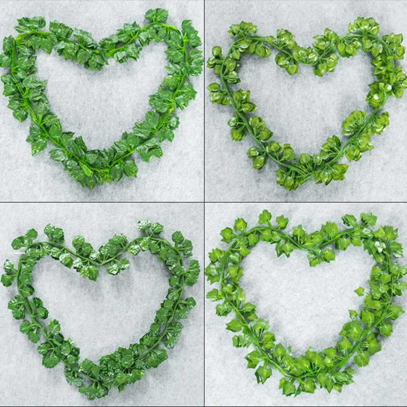 210cm Artificial Plants Green Ivy Fake Leaves Garland Plant Wall Hanging Vine Home Gardan Decoration Wedding Party Wreath Leaves