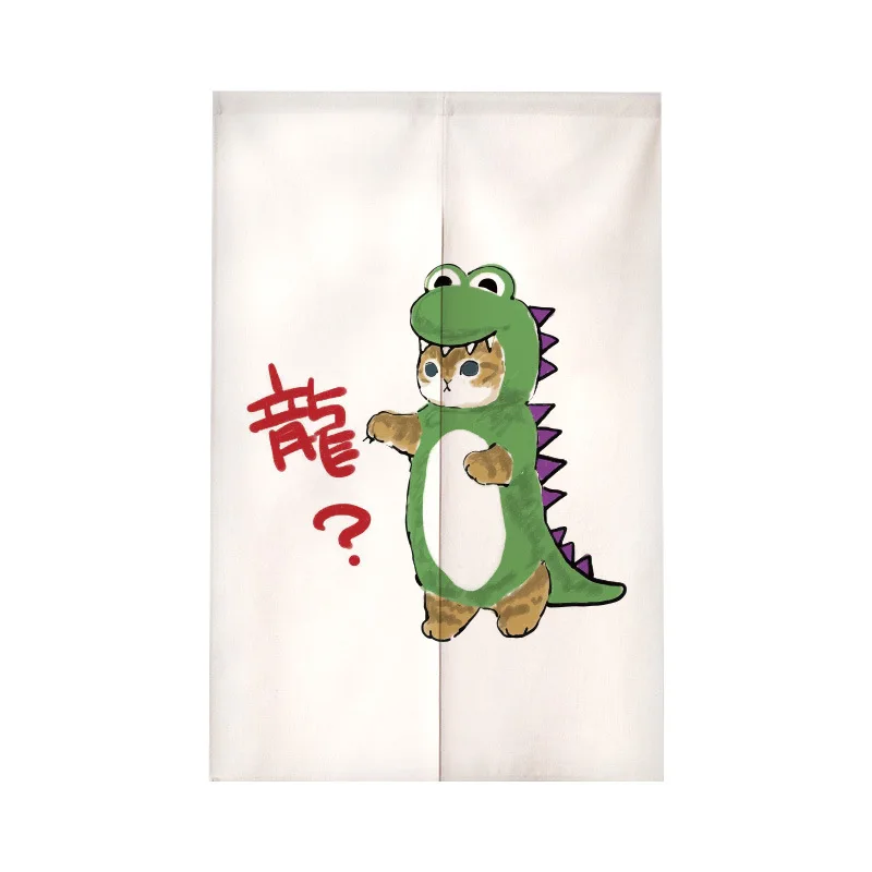 Japanese Door Curtain Funny Cute Cat Colorful Ukiyo-e Kitchen Partition Noren Bedroom Bathroom Hanging Room Partition Curtain