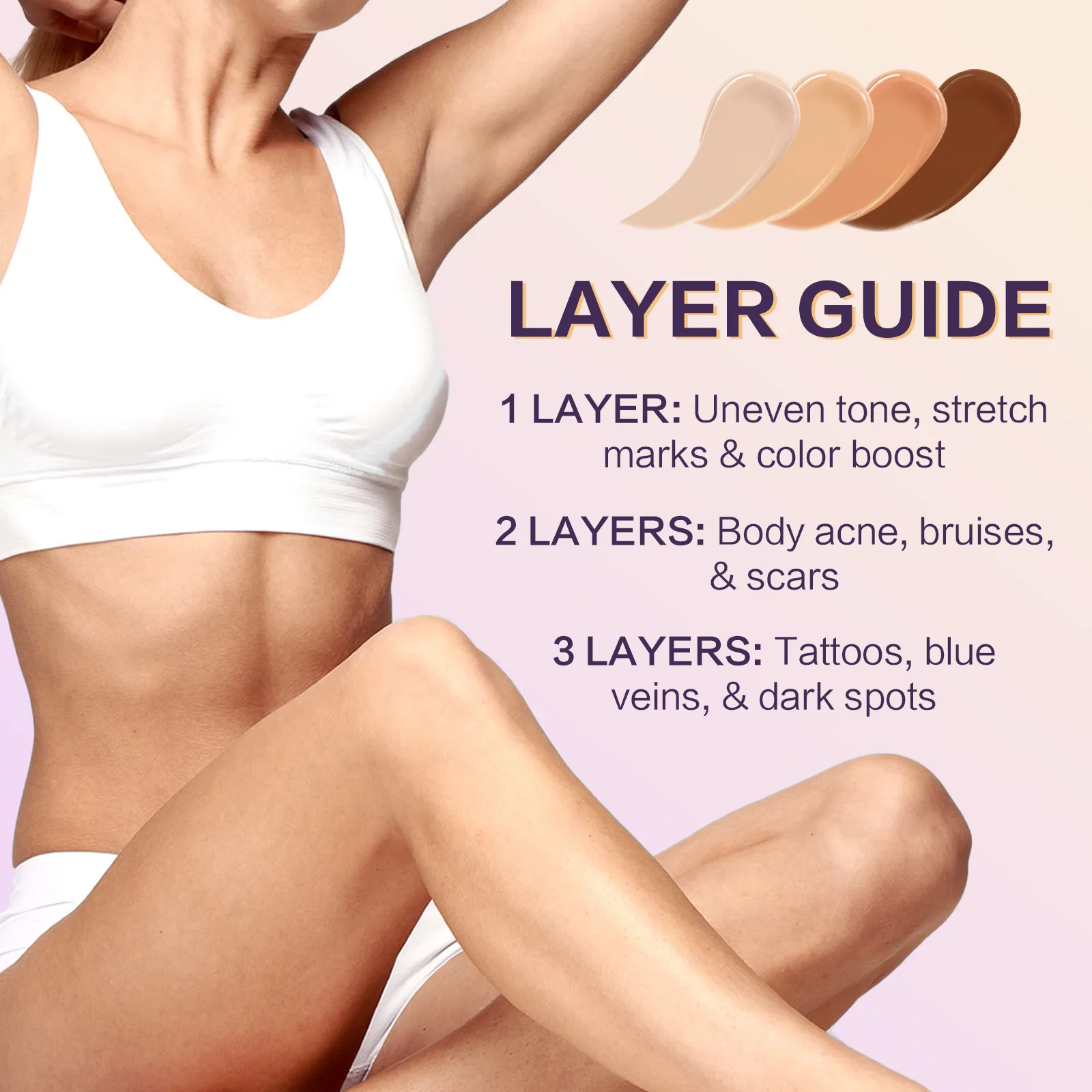 Dimot corretivo corpo tatuagem profunda mancha escura alta cobertura à prova dsweatágua à prova de suor natural traceless cobertura conjunto maquiagem 108ml