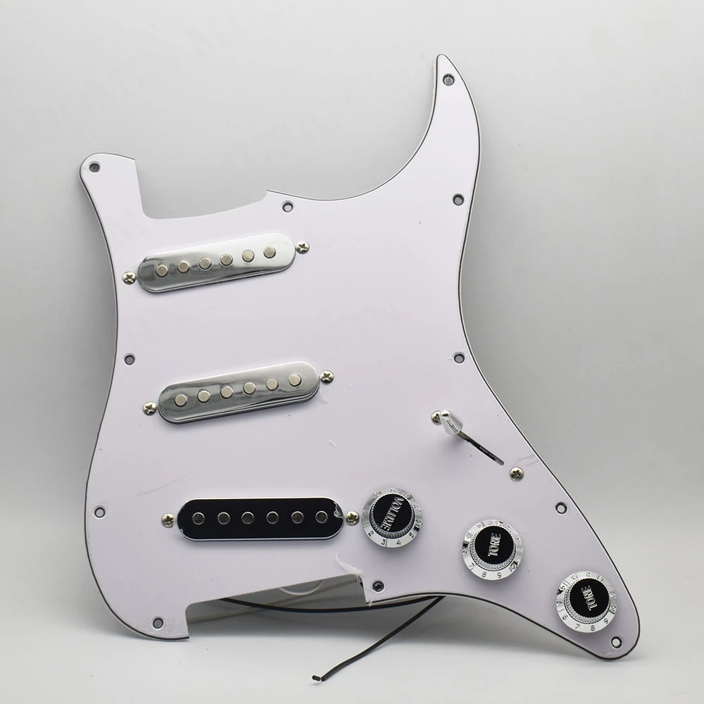 Loaded Prewired Single Coil SSS Pickguard Pickups and Back Shroud Set for FD ST Electric Guitar