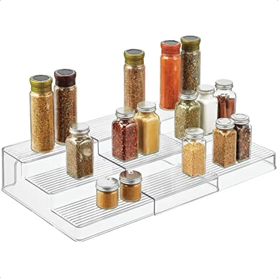 

Plastic Expandable 3Tier Storage Cabinet Shelf Organizer Clear