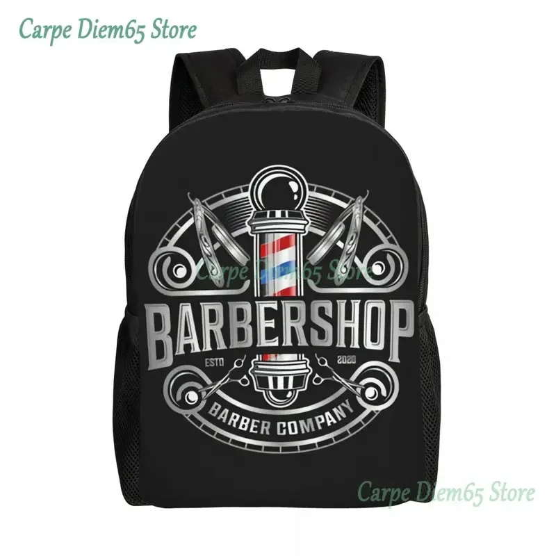 Barber shop sign laptop backpack men women casual bookbag for college school student Barber bags