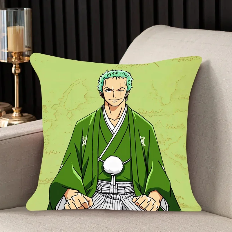 home decor Pillow Cover Roronoa Zoro iving room 40x40 car restaurant deck chair Dakimakura Throw Pillows Square Pillowcase gift