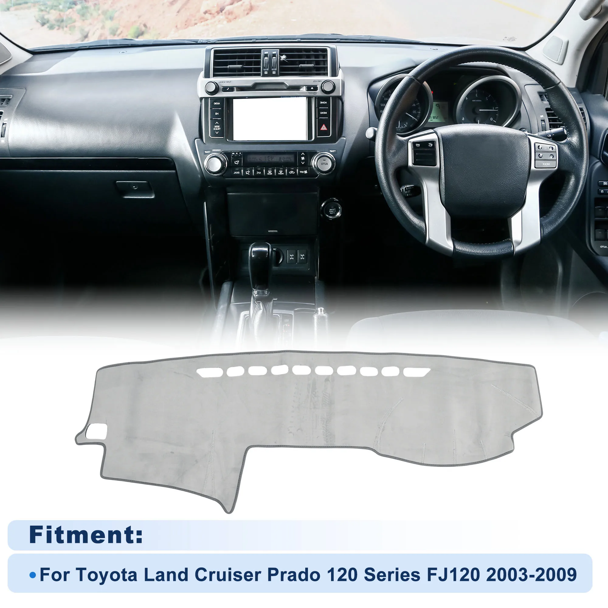 

UXCELL Dash Cover for Toyota Land Cruiser Prado 120 Series FJ120 2003-2009 Gray 1 set
