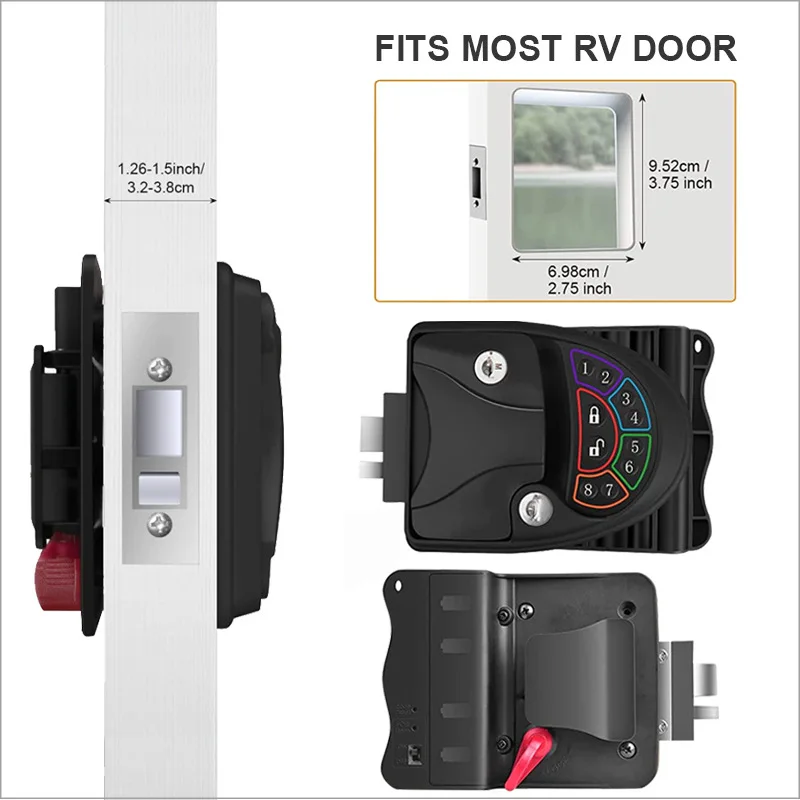 Modified electronic lock zinc alloy wireless RV door lock with keyboard and pendant 20 meters remote control