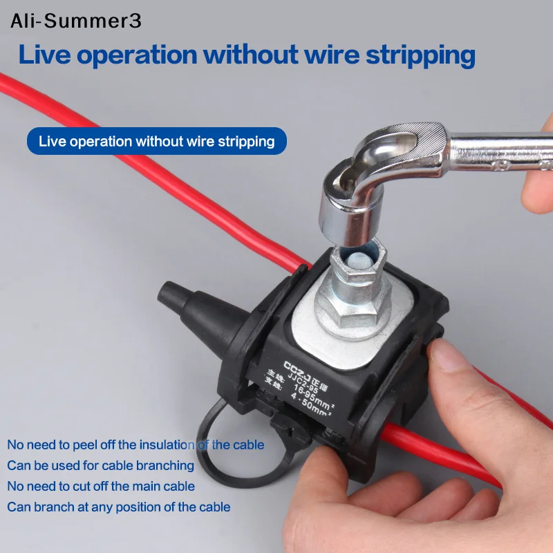 16-95 mm 2 linea principale senza peeling connettore perforante cavo 1KV bassa tensione infrangibile tipo T Main1.5-35 clip per cavi foratura