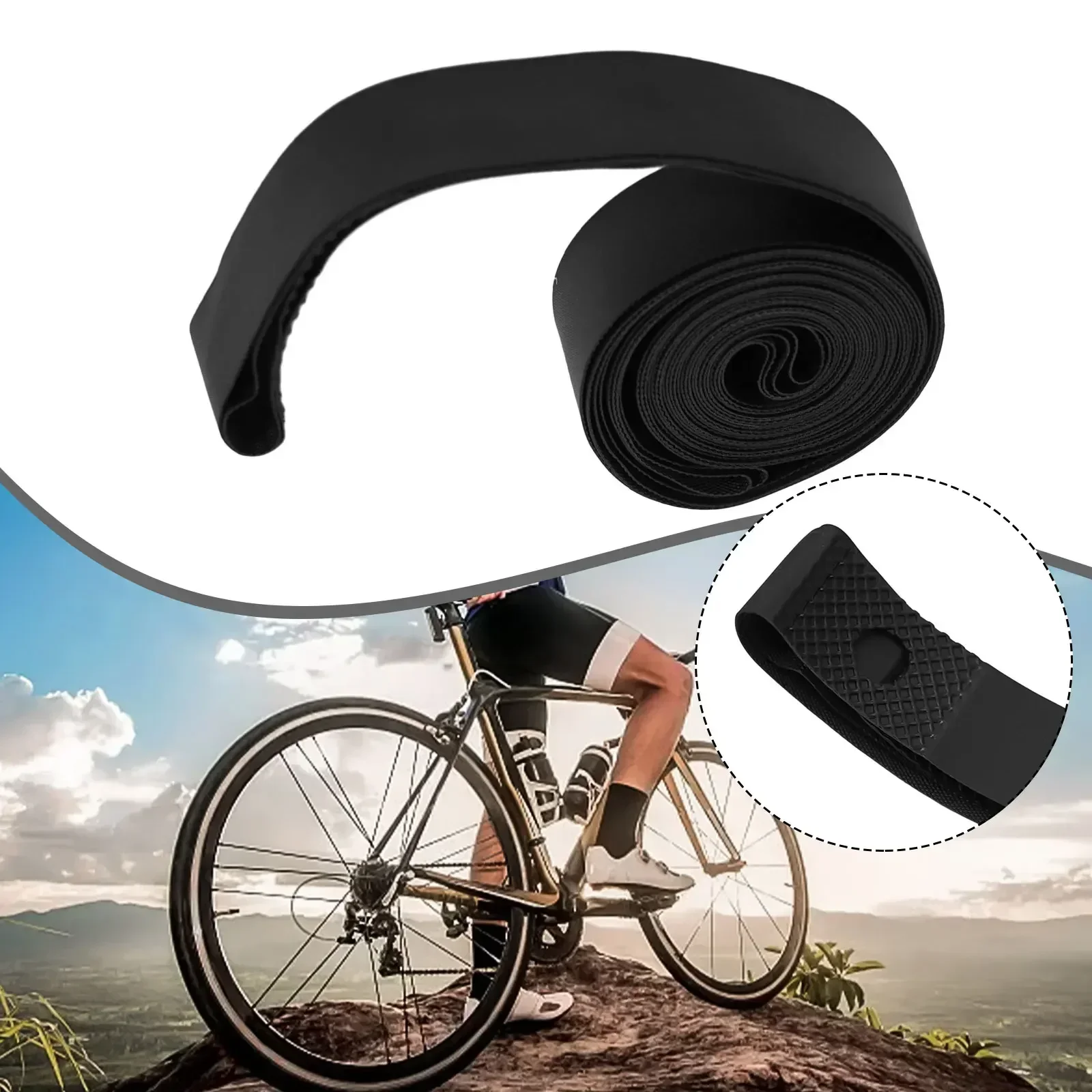 

2pcs Rubber Bicycle Tire Pads Anti-Puncture Rim Strip Tape For 24" 26" 29" MTB Wheels Lightweight Inner Tube Cycling Accessory