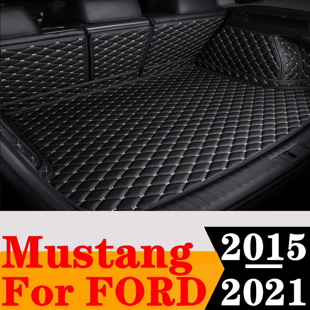 Custom Full Set Car Trunk Mat For FORD Mustang 2021 2020 2019 2018 2017 2016 2015 Rear Cargo Liner Tail Boot Tray luggage Pad