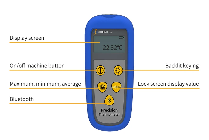 Industrial Use Manufacturer Handheld Single Channel Digital NTC Thermometers Precise Temperature Testing