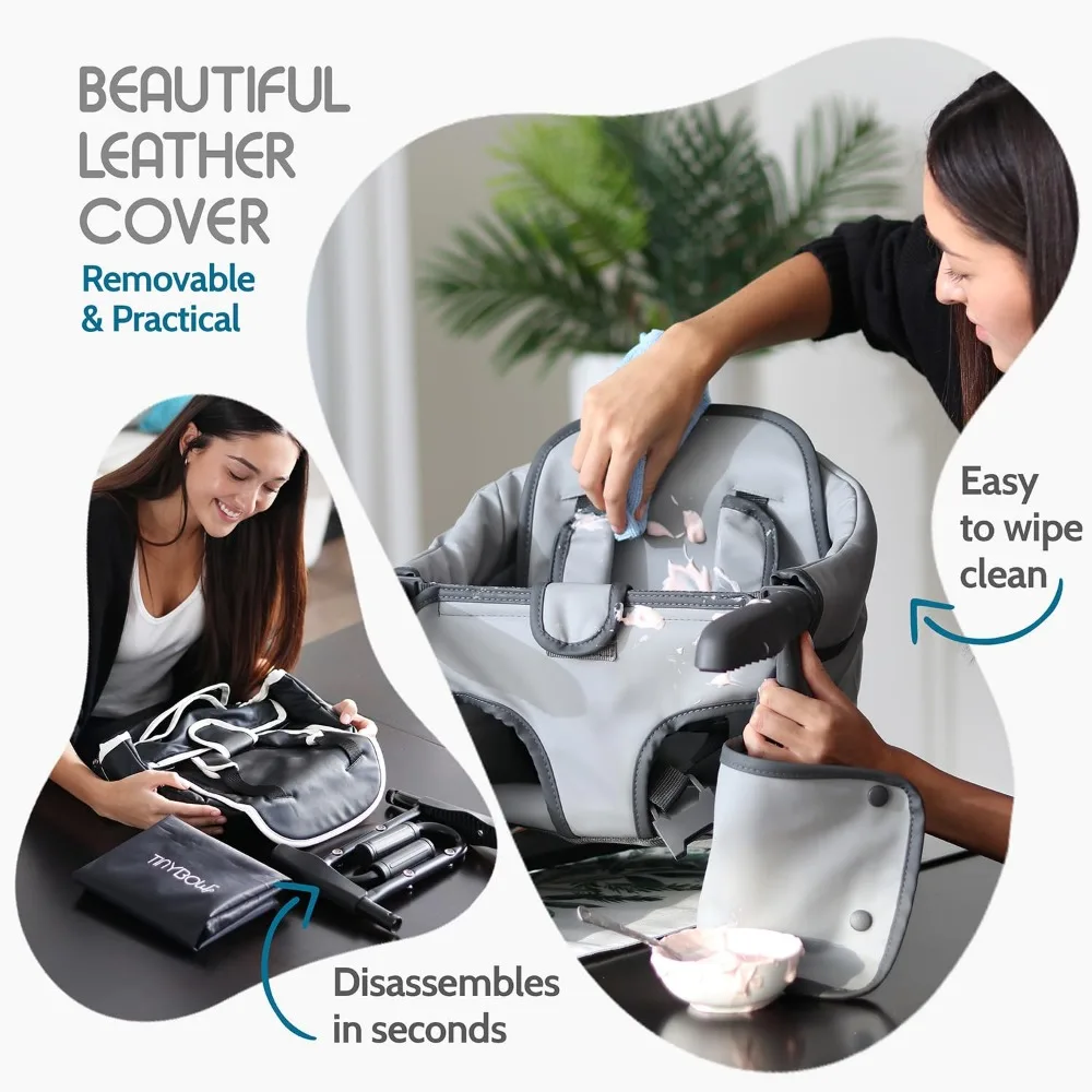 Portable Hook-On High Chair for Babies - Safe, Foldable Travel Seat with Storage Pocket