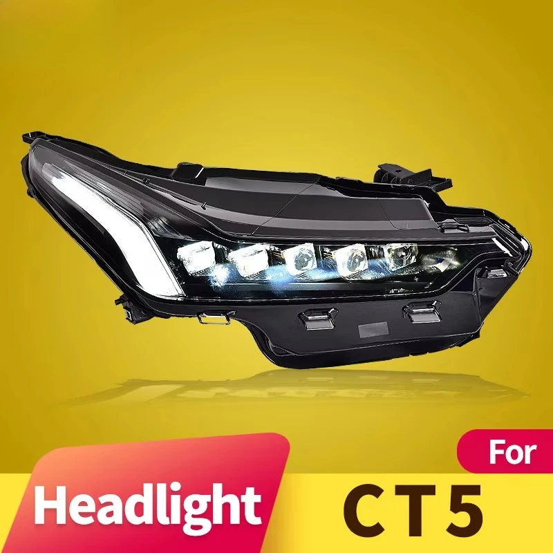Headlight Assembly for Cadillac CT5 2020-2022 DRL Low LED Lens High Beam