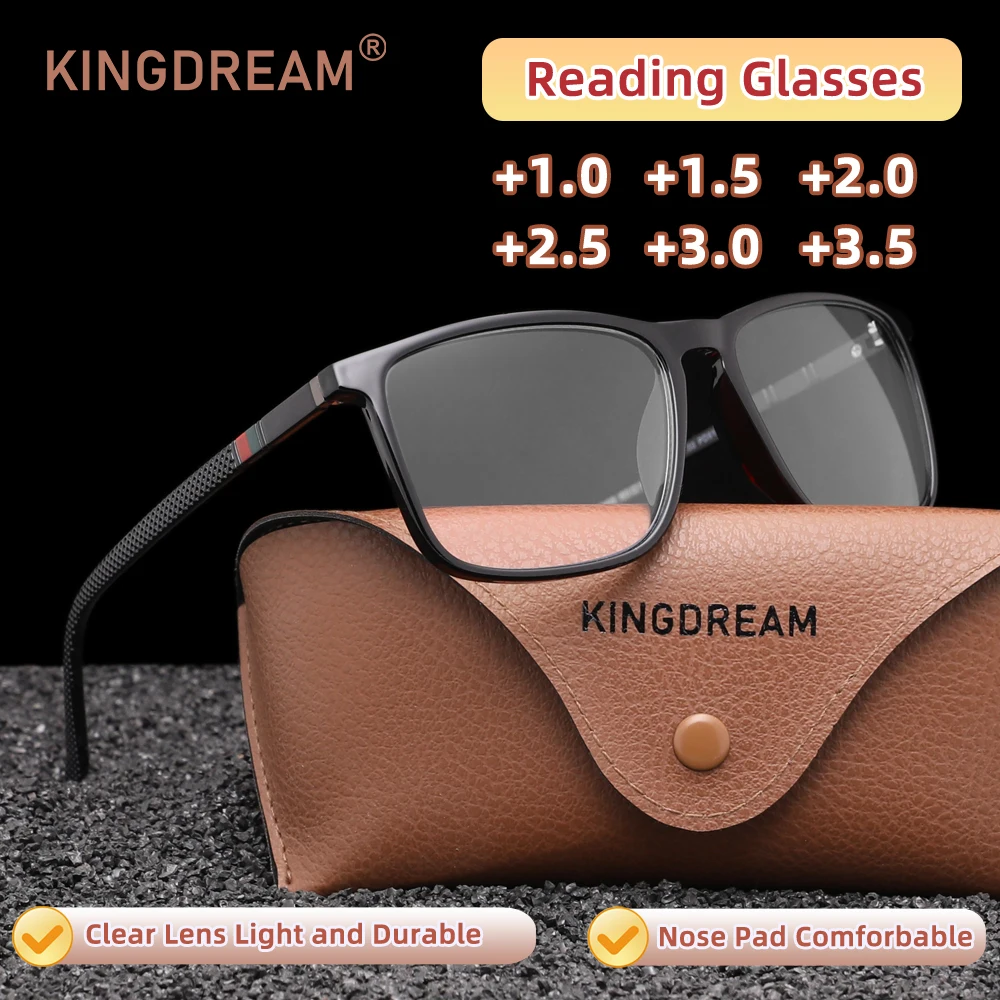 KINGDREAM Klassische Lesebrille für Damen und Herren, Blaulichtfilter, Presbyopie-Brille für Senioren +1,0+1,5+2,0+2,5+3,0+3,5