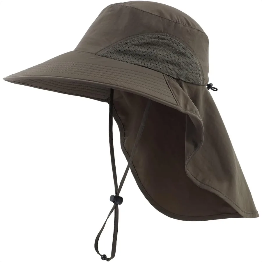 

Home Prefer Outdoor UPF50+ Sun Hat Wide Brim Mesh Fishing Hat with Neck Flap