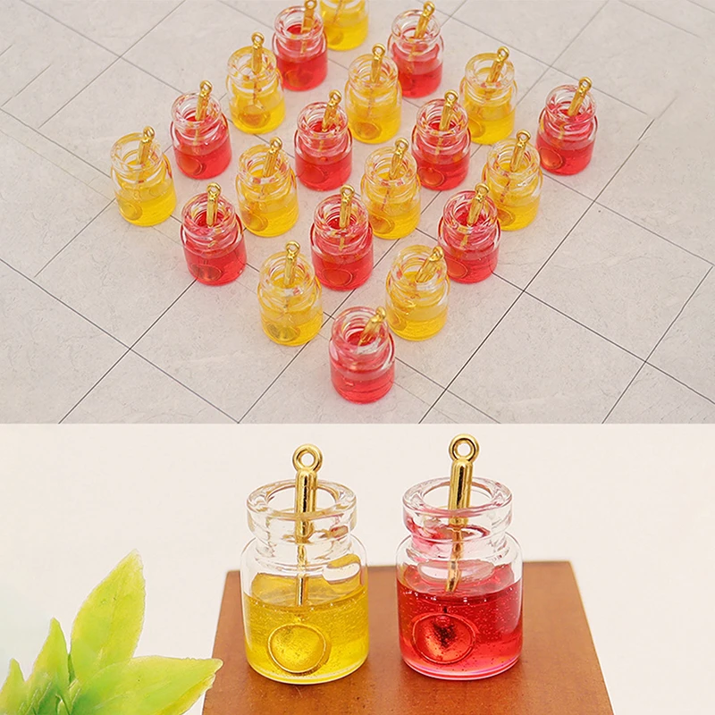 5 Stuks 1/12 Poppenhuis Simulatie Mini Glazen Pot Jam Model Poppenhuis Keuken Decoratie Poppenhuis Micro Scène Foto Props