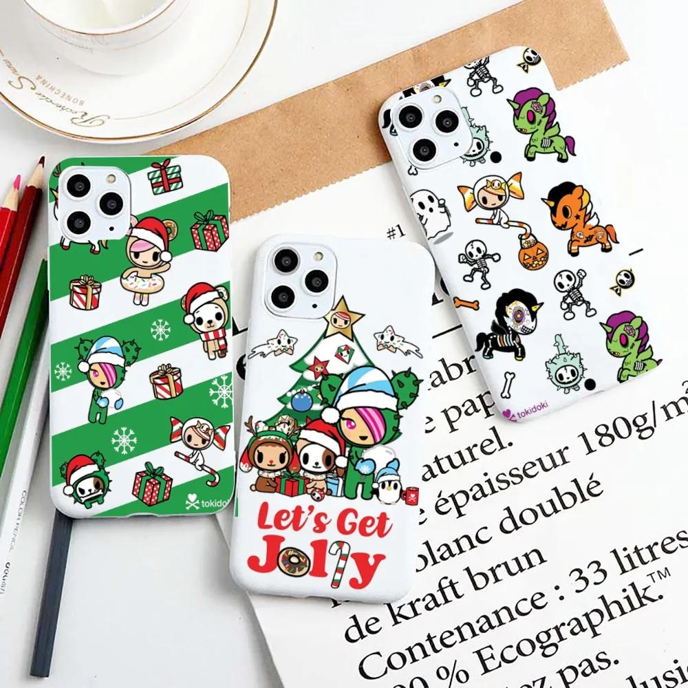 

Japan Tokidoki Phone Case For IPhone 14 11 12 13 Mini Pro Xs Max 8 7 6 6S Plus X XR Solid Candy Color Case