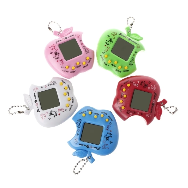 Electronic Pet Game Machine Transparent for Apple Virtual Pet Puzzle Game for Tamagotchi Keychain Birthday Gift fo 448F