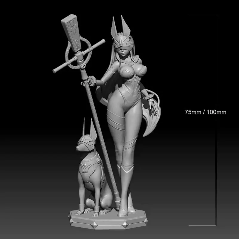 

1/24 1/18 Resin Model Kits Anubis Figurine Unpainted No Color RW-083
