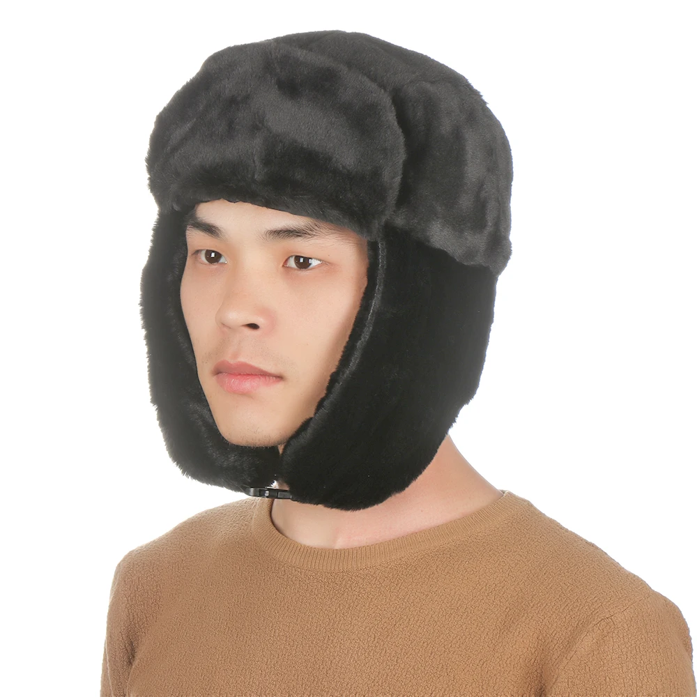 高品質暖かい冬の帽子防風スノーキャップ厚い豪華なロシアウシャンカトラッパーボンバーハット女性男性