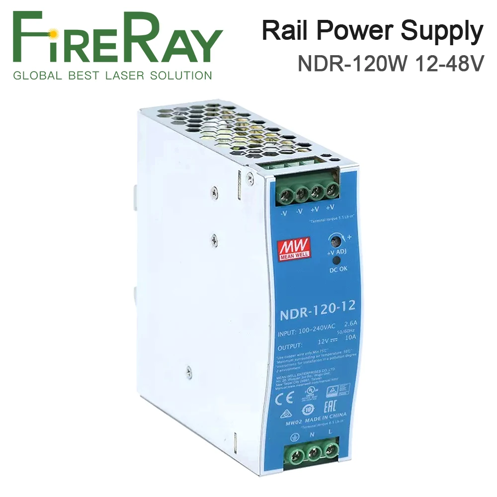 FireRay Original MeanWell NDR Series 120W 240W Rail Switch Power Supply NDR-125 12V 24V 48V