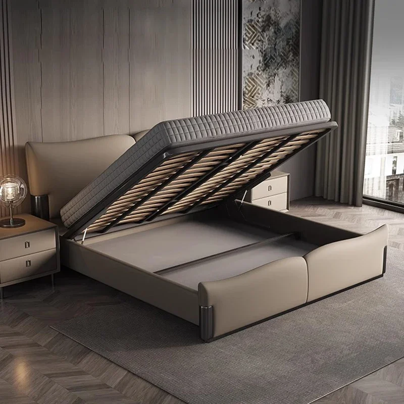 Simple Leather Massage Bed Bedroom Luxury Modern Sofa Design Frame Double Bed Sleeping Platform Muebles Lounge Suite Furniture