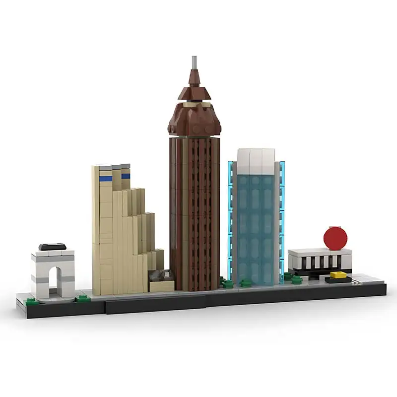 Modular City Atlanta Skyline Architecture Street View Building Blocks Model DIY Bricks Creative Expert Toys Children's Gift