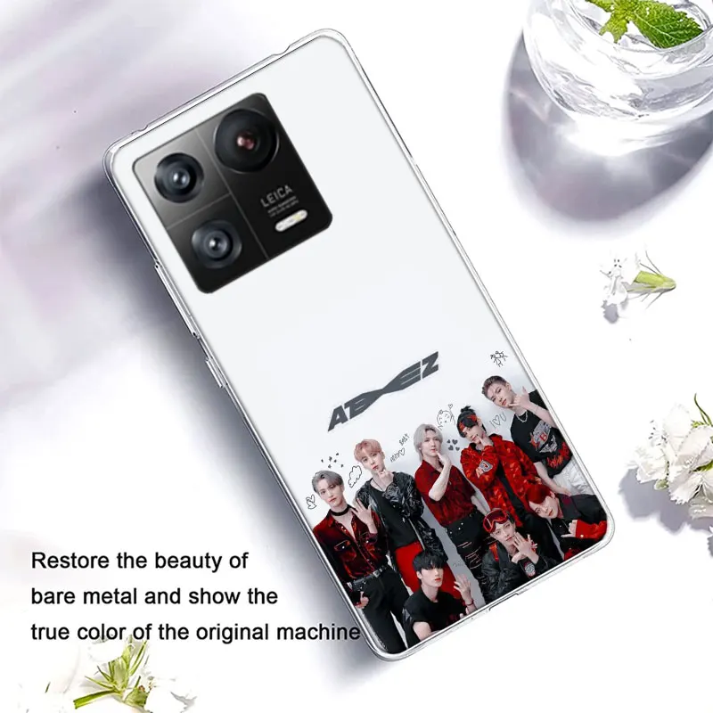 K-KPOP A-ATEEZ Clear Luxury For Xiaomi Mi 13 12 12T Pro 11 Ultra 11T 11i 10 10T 9 9T 8 Lite 6X 5X A3 CC9E A2 A1 Phone Cover Case