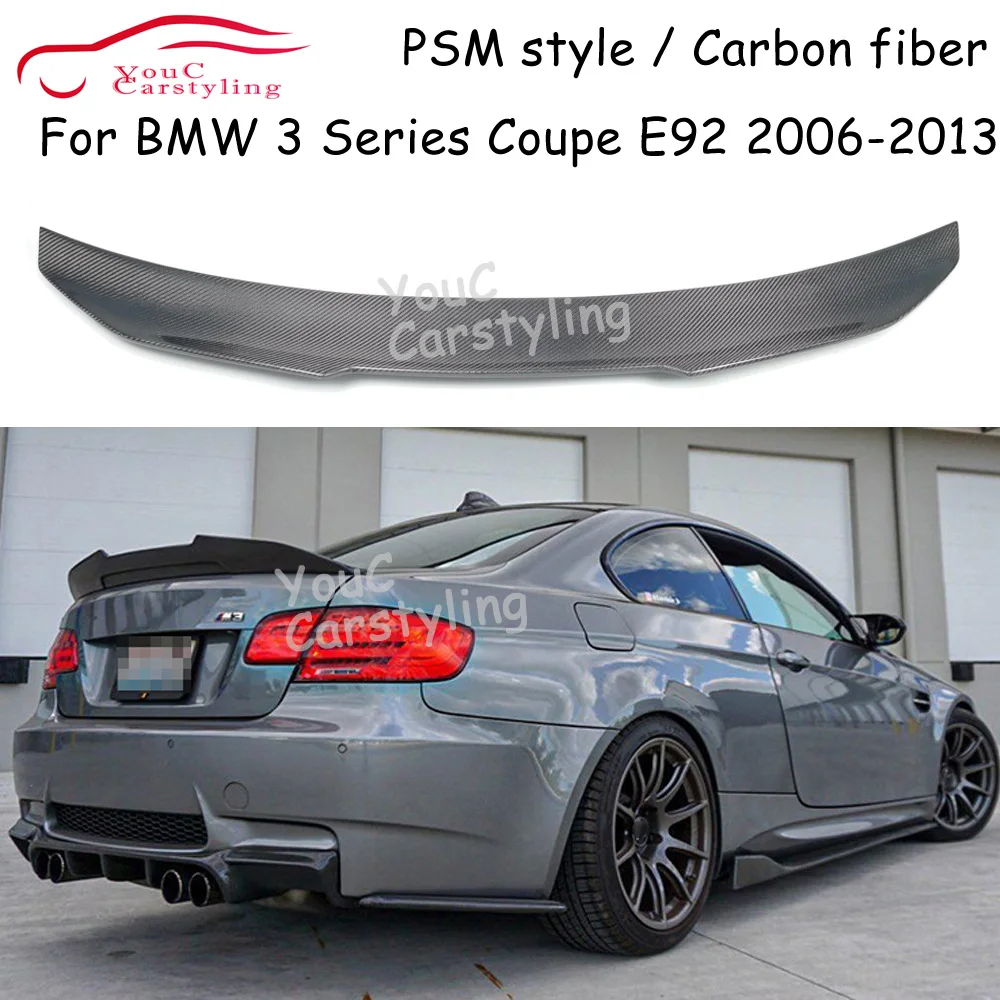 

E92 PSM Style Real Carbon Fiber Trunk Lid Spoiler For BMW 3 Series E92 M3 2-door Coupe 2006 -2013 318i 320i 328i 330i