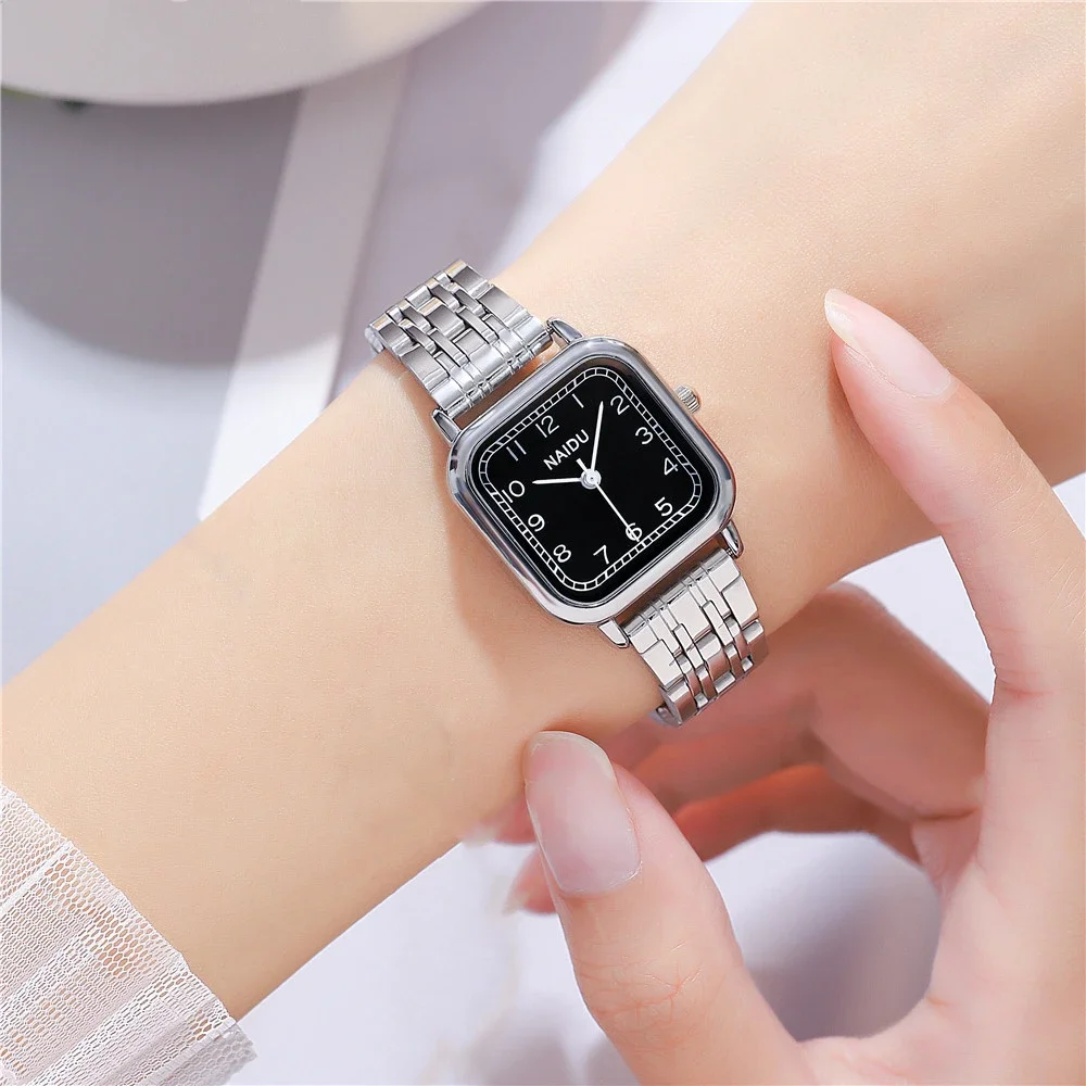 Fashion Trend Stainless Steel Women Watch Casual Sliver Elegant Square Women Wrist Watch Clock Gift Relogio Feminino Reloj Mujer