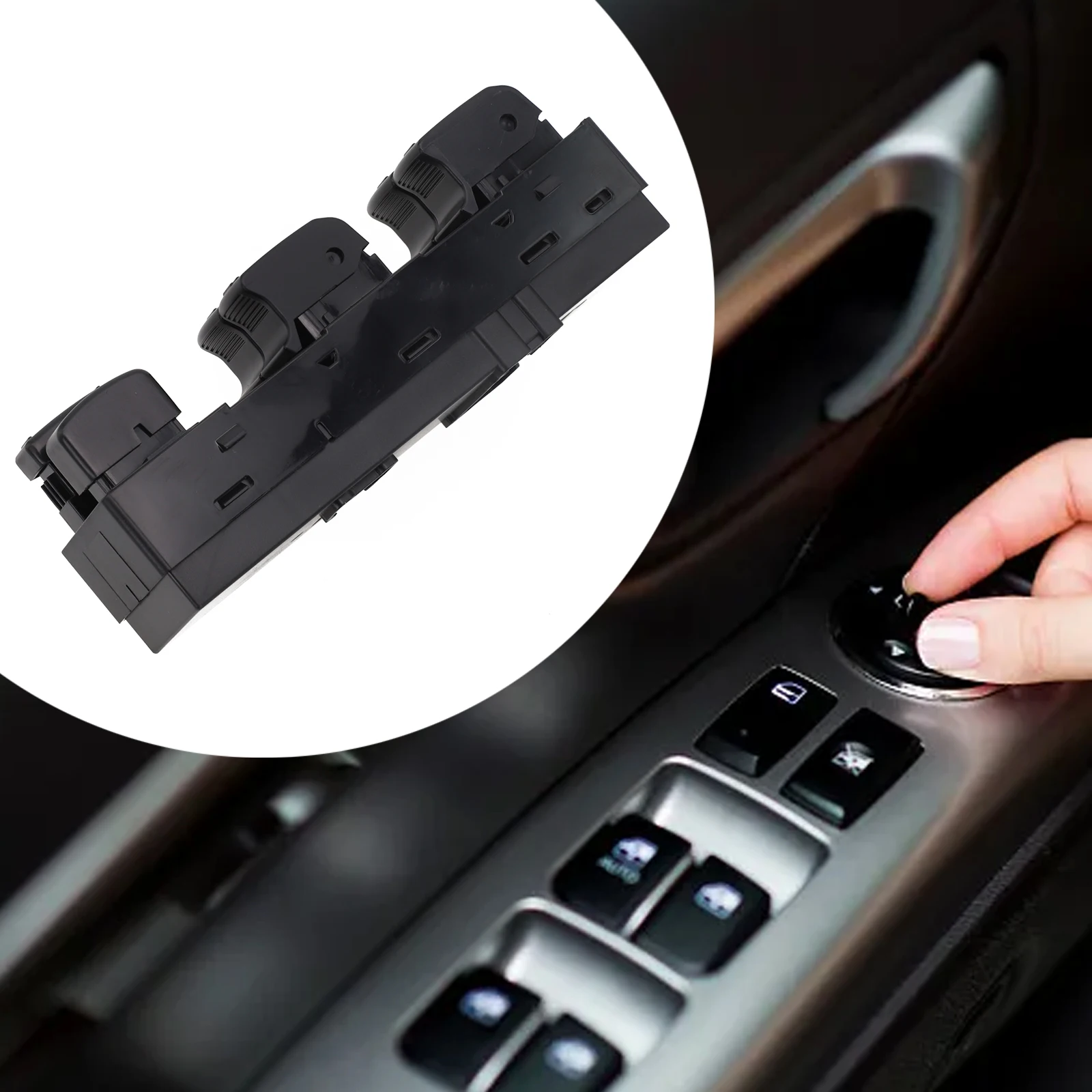 Para Nissan Altima 2007-2012 interruptor de ventanilla eléctrica Control de calidad estricta 25401-ZN40A, plástico negro, función descendente automática